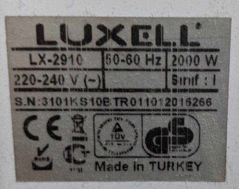 Электрический конвектор с вентилятором Luxell LX-2910 2 кВт