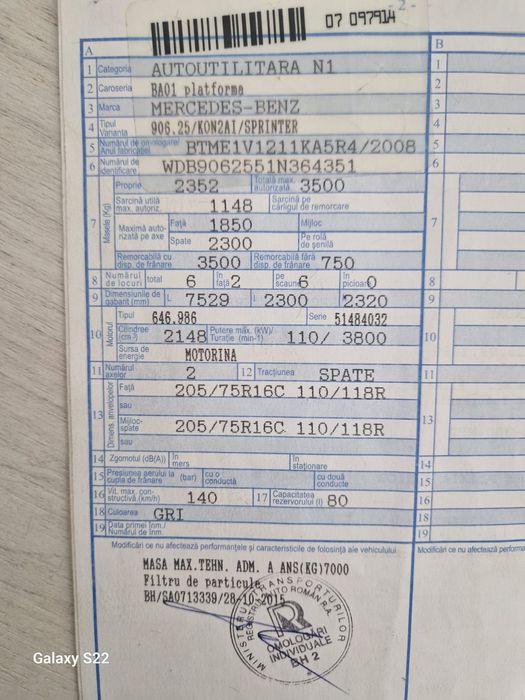 Autoutilitara Mercedes-Benz  Platforma  tracțiune  spate.