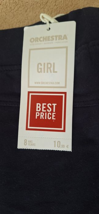 7-8г, НОВИ, Детски, тъмно син, памучен панталон за момиче, Orchestra