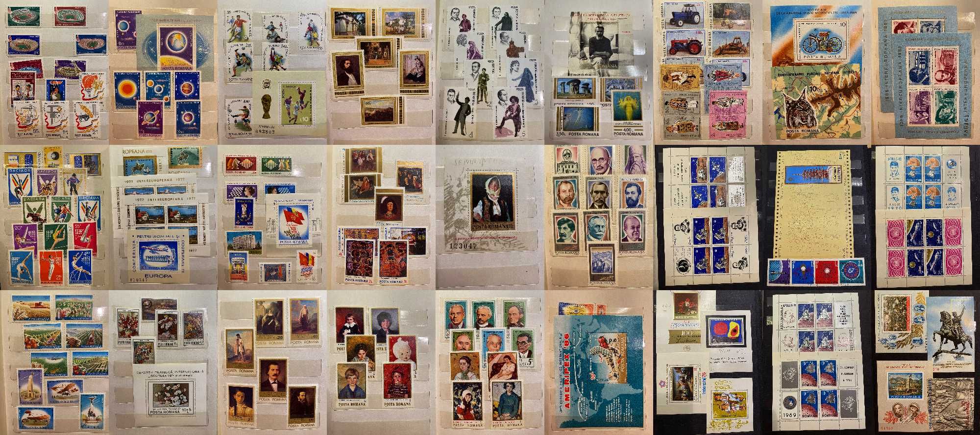 colecție de timbre - 14 clasoare filatelice, anii '50-'90
