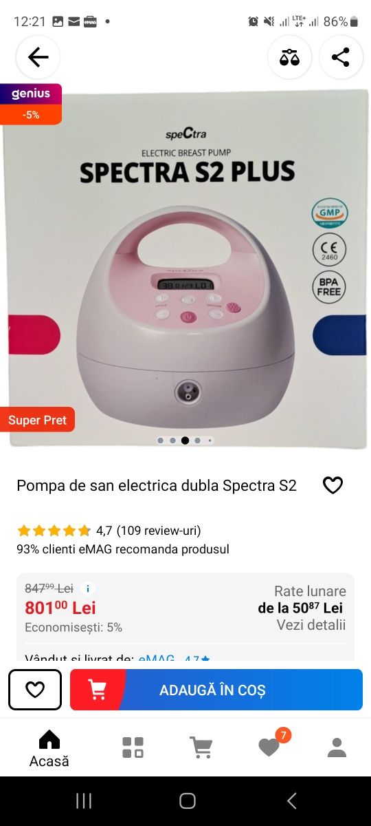 Pompa de san electrica dubla Spectra S2