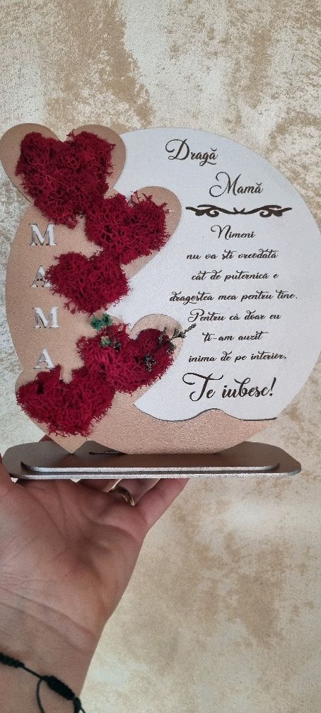 Rama/ Cadou cu licheni naturali pentru mama