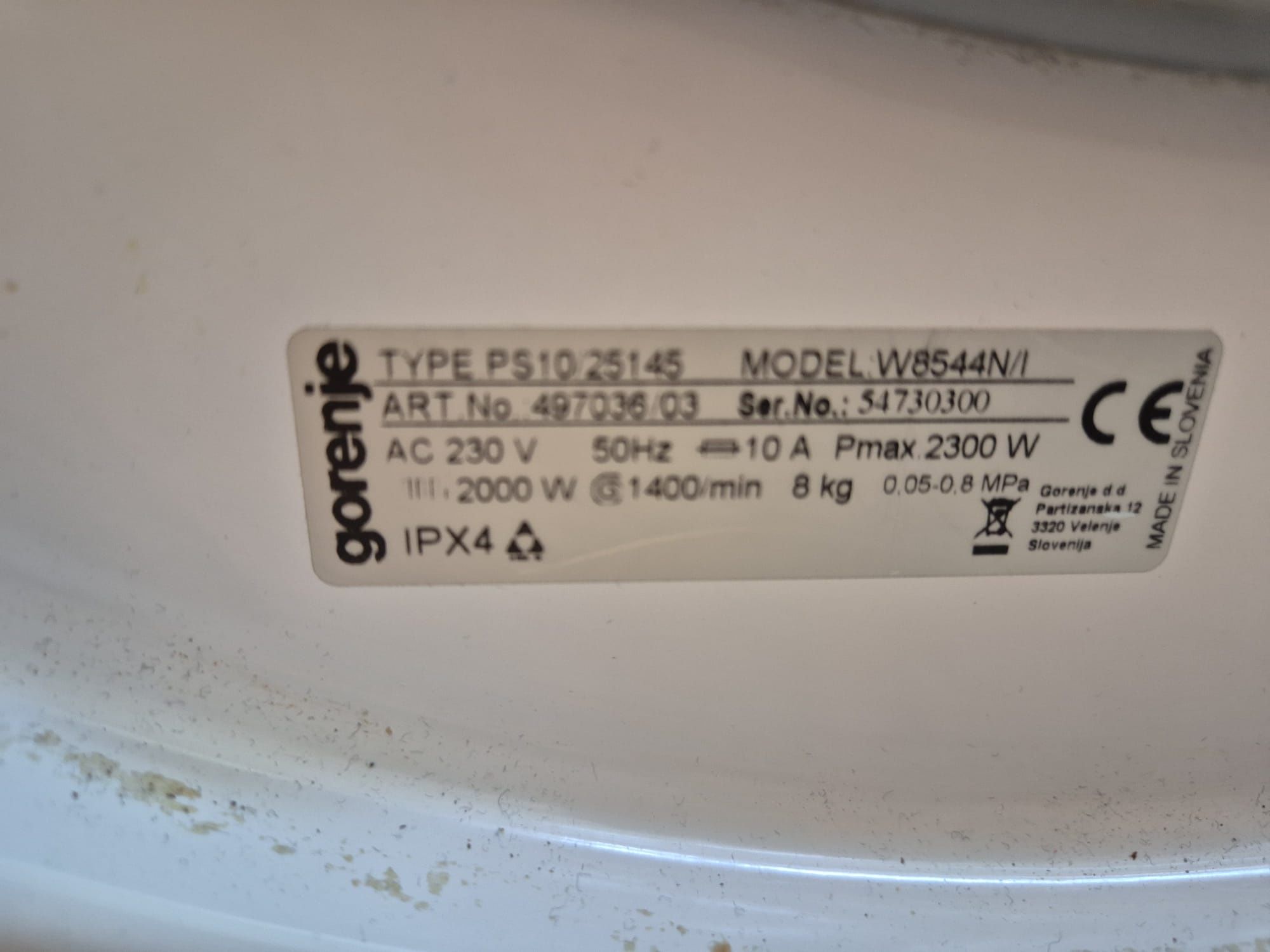 Пералня Gorenje W8544N