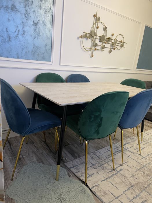 Masa modern / cu 6 Scaune 160/90Cm