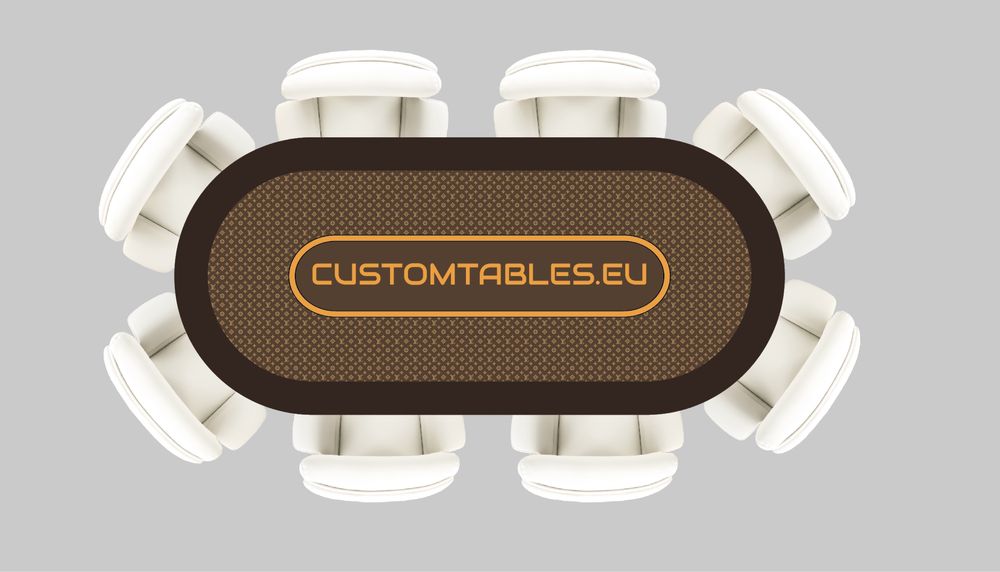Masa poker extra lux piele alba CustomTables.eu artdeko