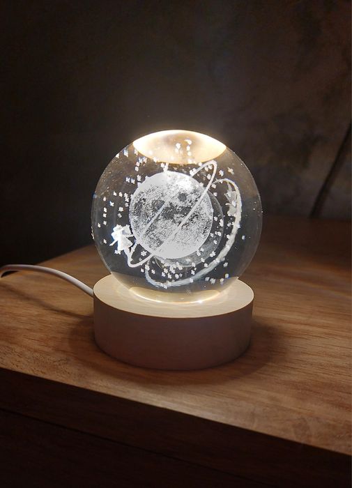 Lampa de veghe cu bilă de cristal și încărcare USB