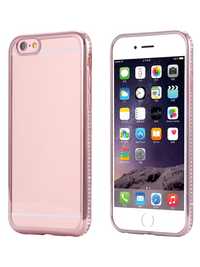 Husa Apple iPhone 7 Plus, Elegance Luxury placata cu diamante Rose