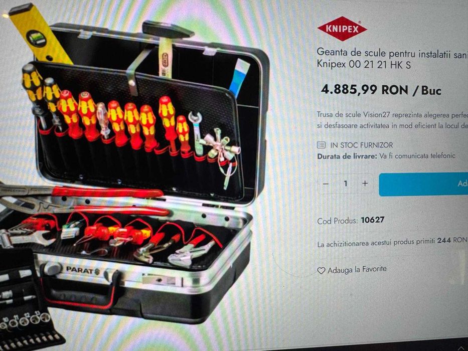 Vand geanta scule Knipex instalatori noua 00 21 21 HK S pret bun
