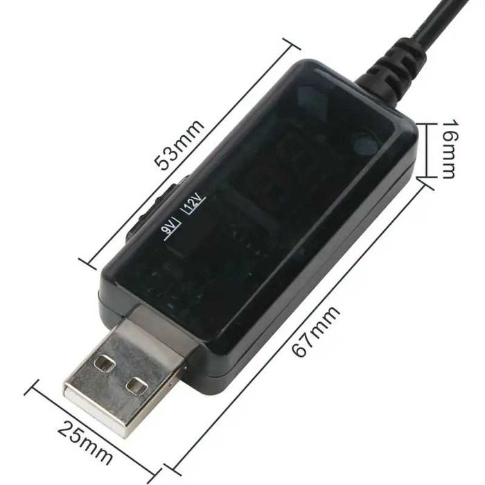 USB 5V to 9V 12V step up converter cable adapter sursa UPS DC Booster