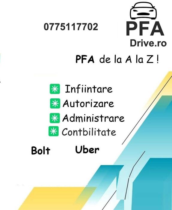 Înființare PFA/PFI UBER - BOLT online simplu și rapid