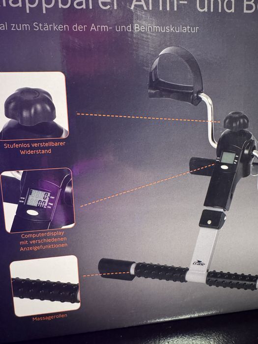 Pedalier fitness pliabil pentru brate si picioare, rezistenta reglabil