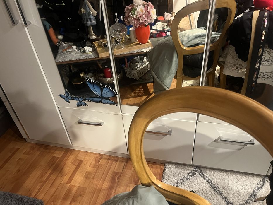 Vand dulao 5 usi alb cu oglinda