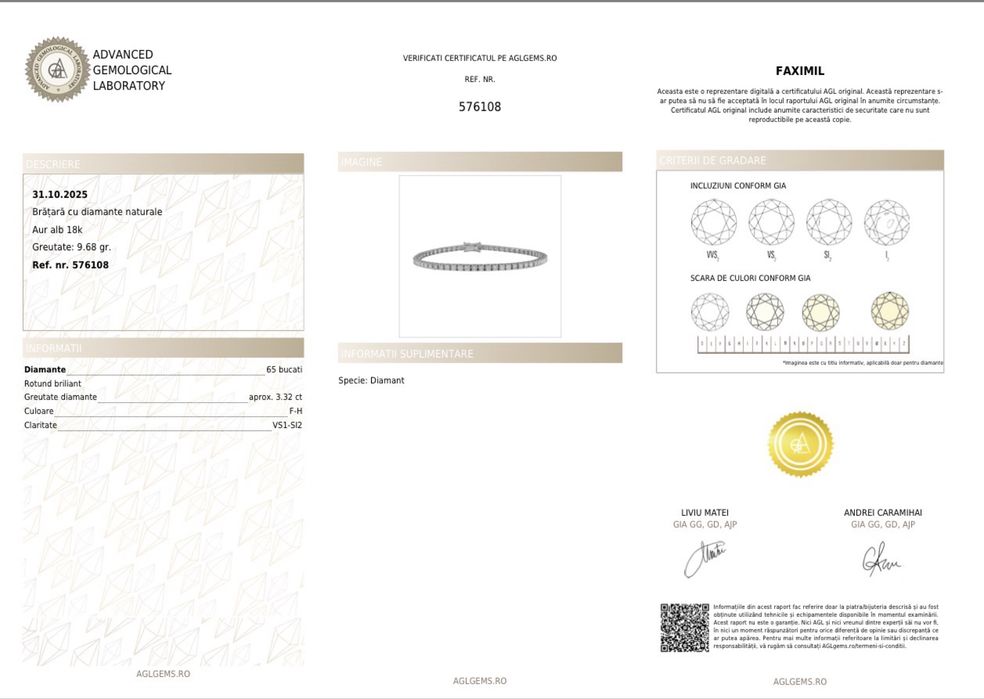 Bratari Diamante aur 18k Alb,Galben,Roz