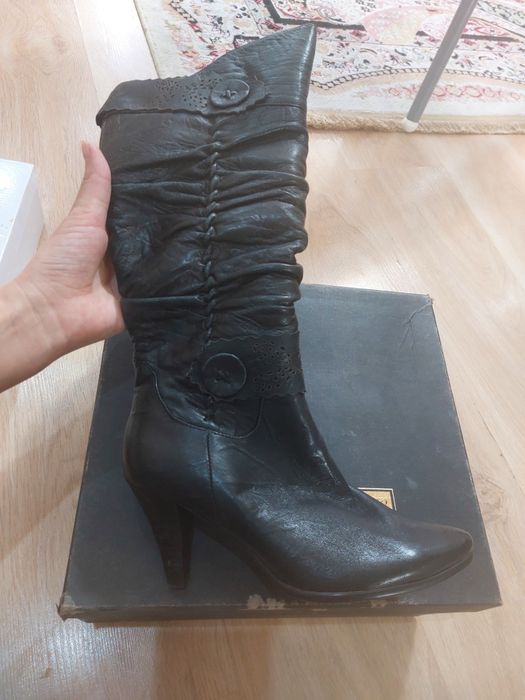 Натуральный кожаный зимний обувь