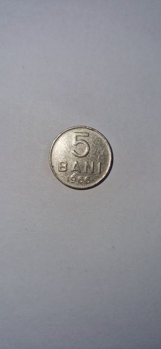 Moneda 5 bani din anul 1966 foarte rar in stare impecabila