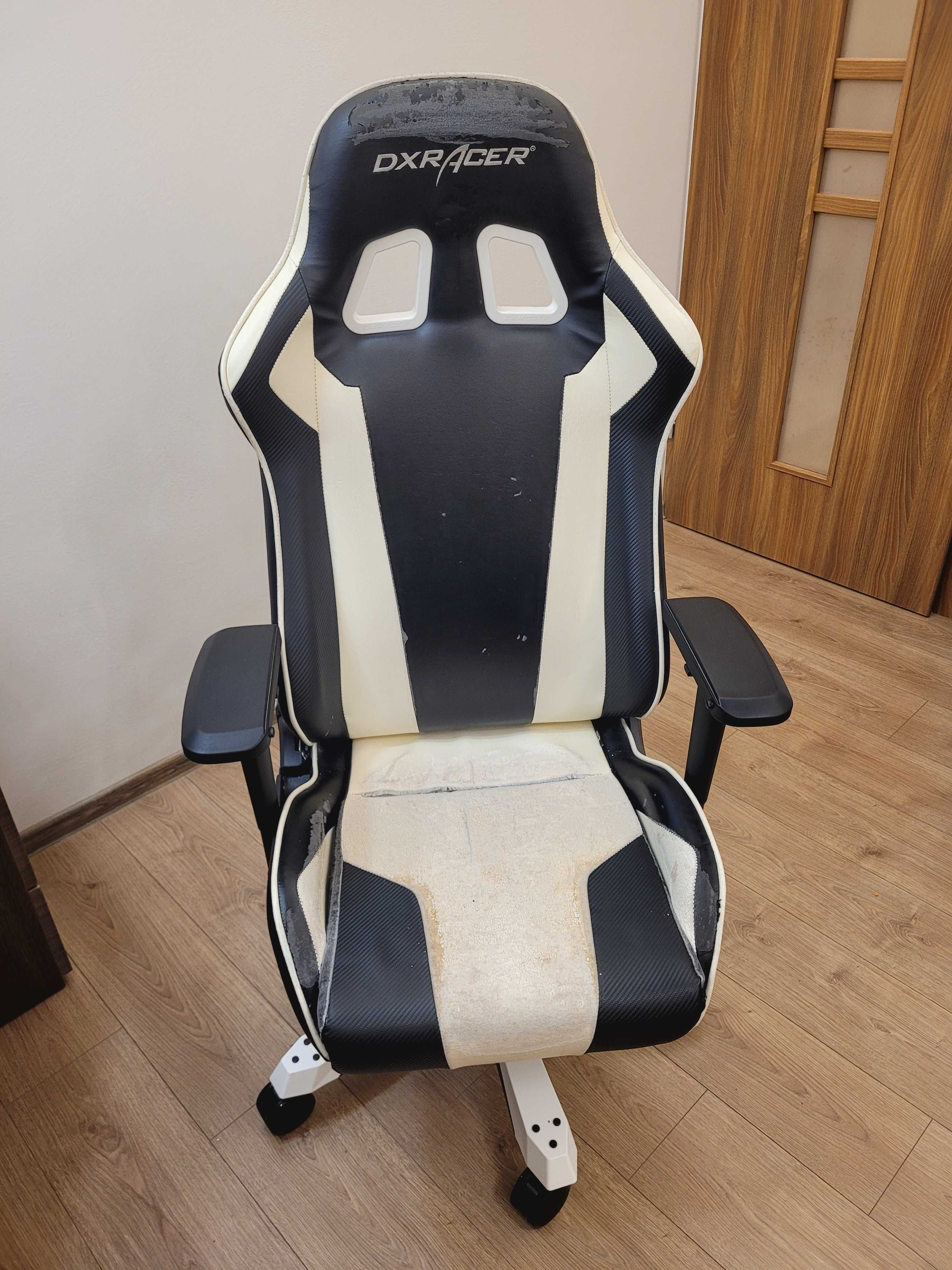 Scaun Gaming/Birou DXRacer King Alb/Negru