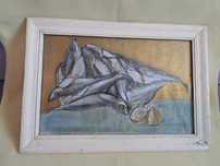 tablou pictura pe carton 54/37 cm