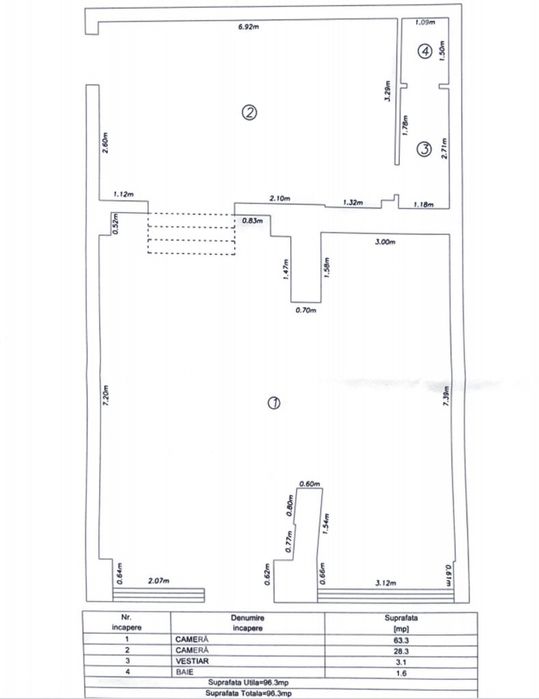 Spatiu comercial/birou 170 mp, central, vitrina 7m , vad intens