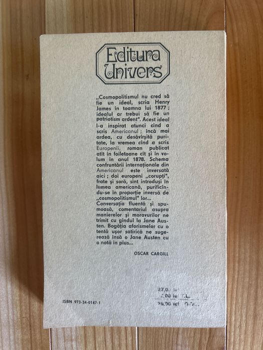 Europenii. Madame de Mauves de Henry James