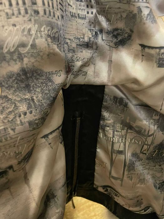 Vestă de blană de vulpe argintie cu inserții din piele neagră