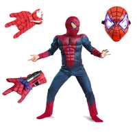 Costum Spiderman muschi, 3-5 ani, 2 lansatoare si masca plastic LED