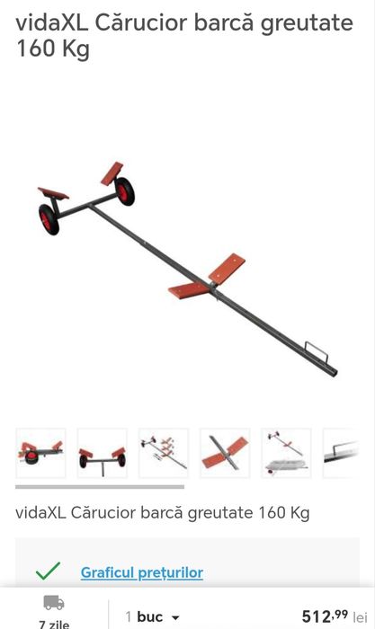 Cărucior barca pneumatica, suport motor și pompa electrica