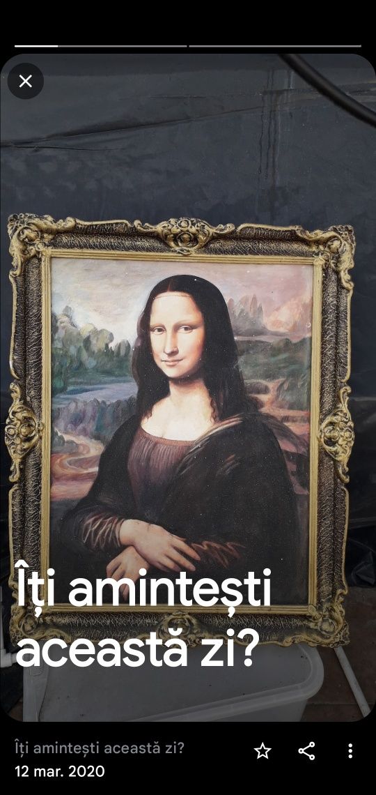 Vând tablou pictat Mona lisa