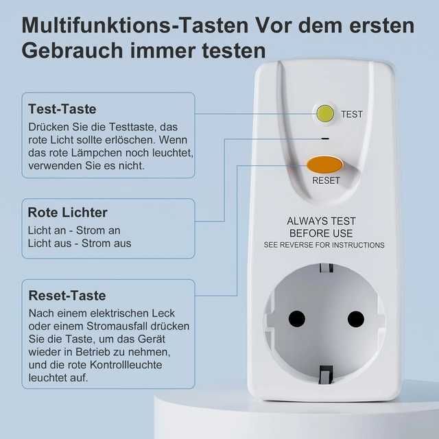 2бр. Kонтакт защита от токови удари 220-250V AC, макс мощност 4000W
