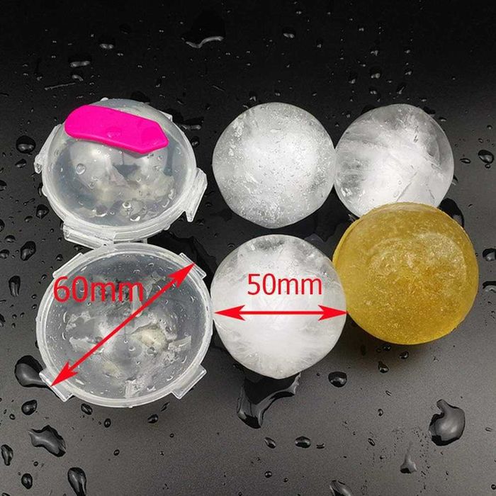 Forma rotunda pentru gheata 4 bile mari reutilizabile transparent 5 cm