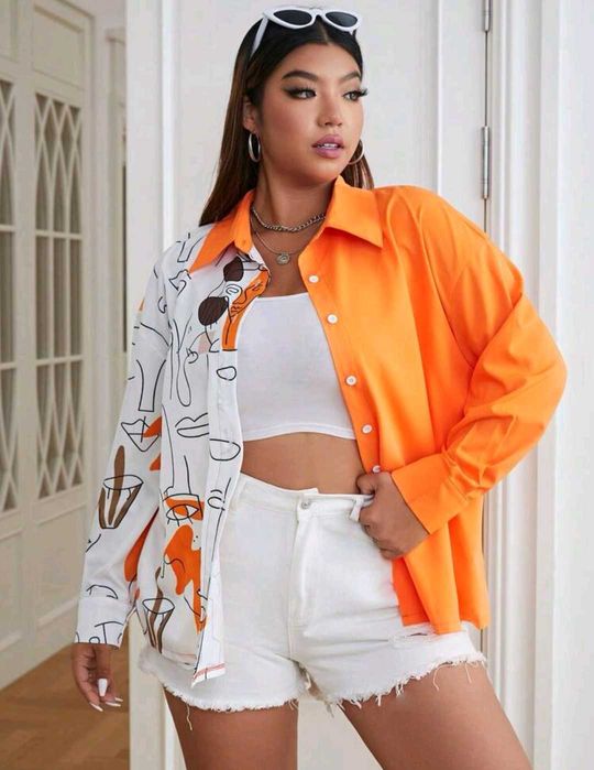 Разноцветна риза размер XL