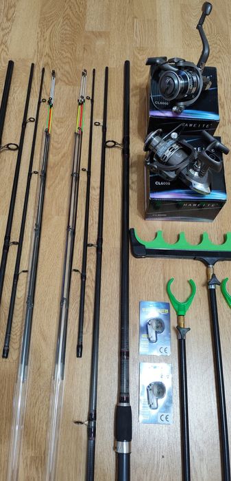 Set 2 Lansete Feeder Carbon 3,90m+2 Mulinete+Senzori,Husa,Suporti