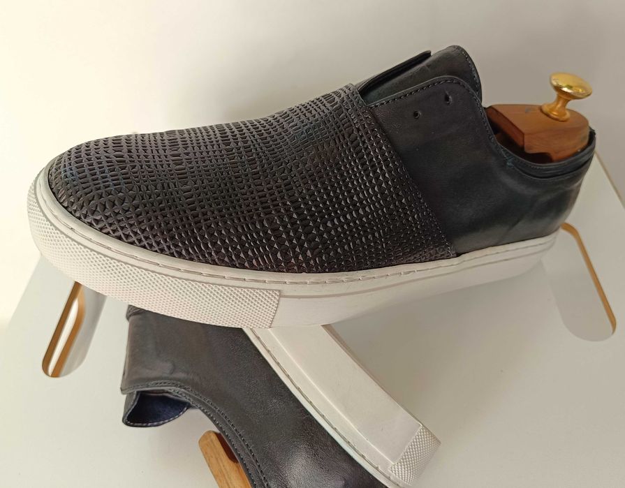 Pantofi sport casual 42 42.5 slip on Pawelk's NOU piele naturala moale