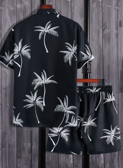Compleu vara Camasa si Pantaloni imprimeu Palmieri barbati *TOP*