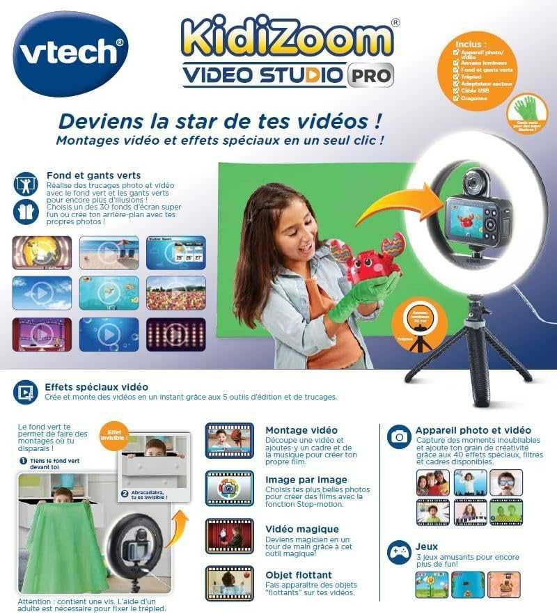 VTech - KidiZoom Video Studio Pro, Цифров фотоапарат за деца