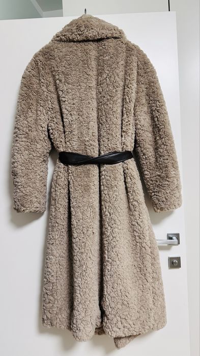 Palton model M&S Collection Faux Fur Belted Longline Coat