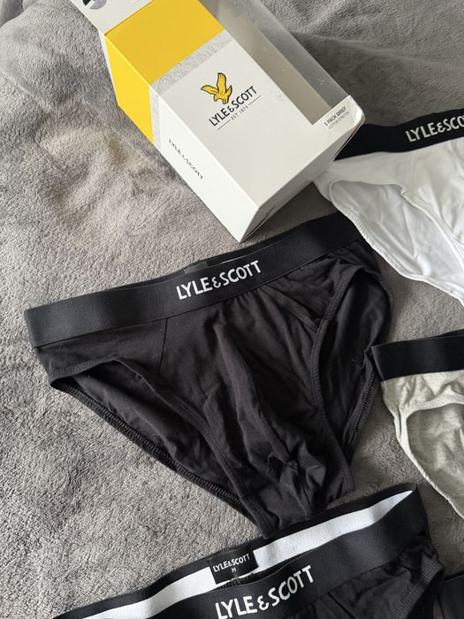 Lyle & Scott set 5 chiloti gri-negru-alb marimea M noi originali