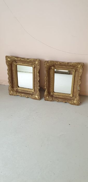 Pereche set accesorii oglinzi vintage colectie lemn 1950