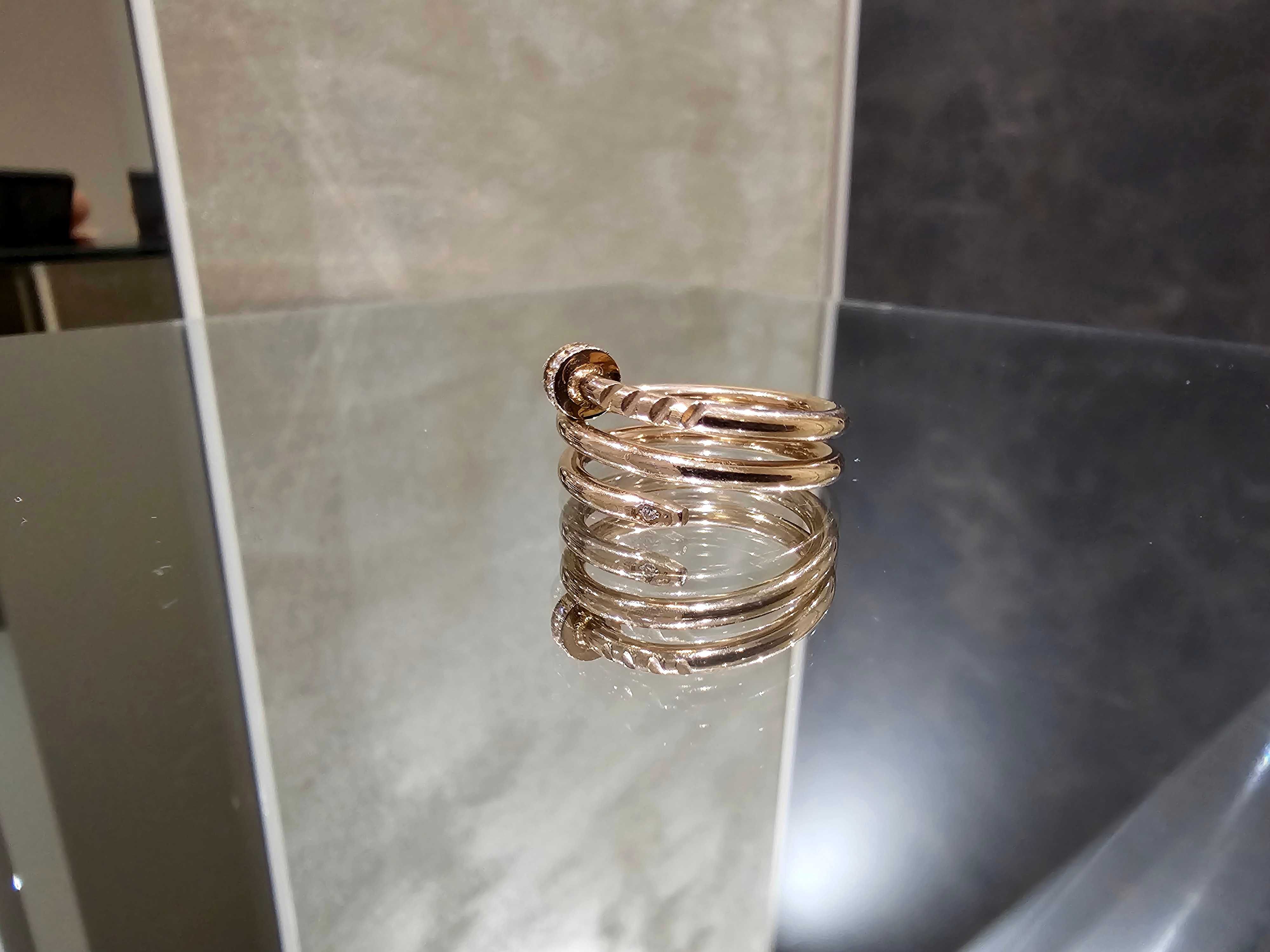 CARTIER Nail Juste un Clou Double Rose Gold Diamonds Пръстен Пирон