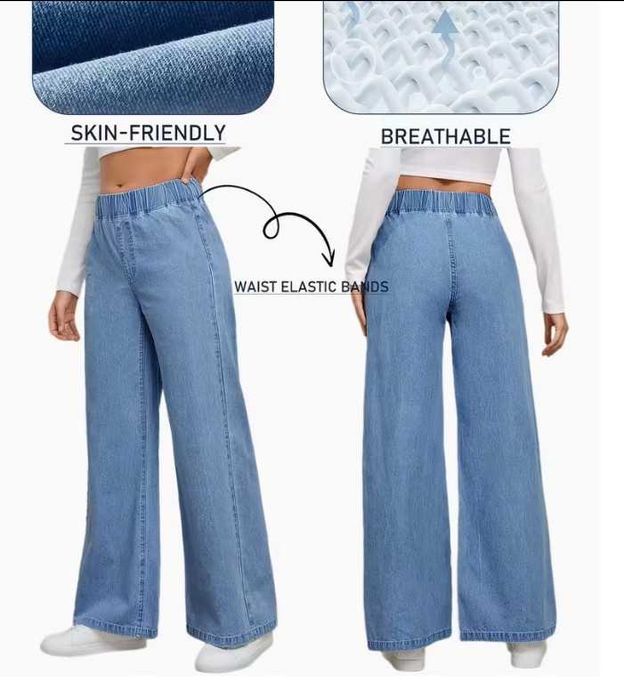 продавам нови дънки с ластичен колан и широки крачоли размер XL