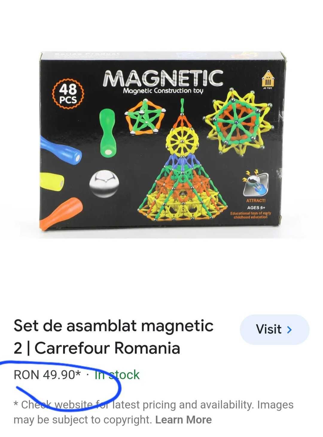 Set magnetic de constructie 84 bucati