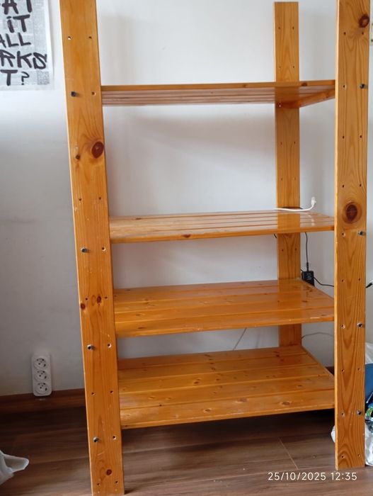 Дървена етажерка с 4 рафта