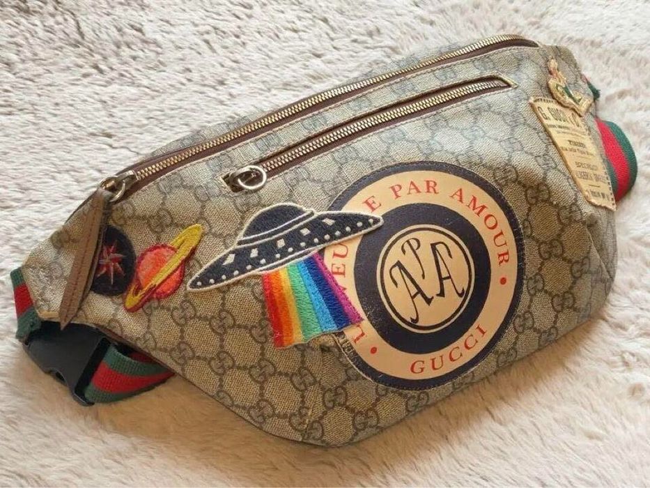 Borseta Gucci GUCCI GG  Waist Bag Body Bag UFO Leather Beige Brown