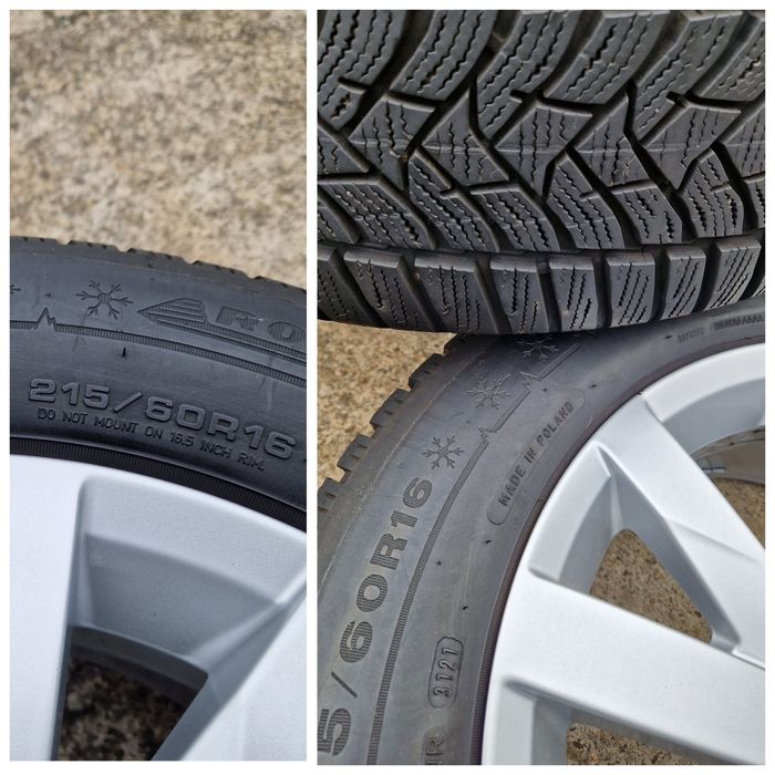Jante Vw Passat B8 anvelope Dunlop iarna 215 60 16 relativ Noi