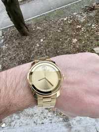 Nos Movado Bold 42,5 mm placat Aur 18 k 40 Microni Safir sticla