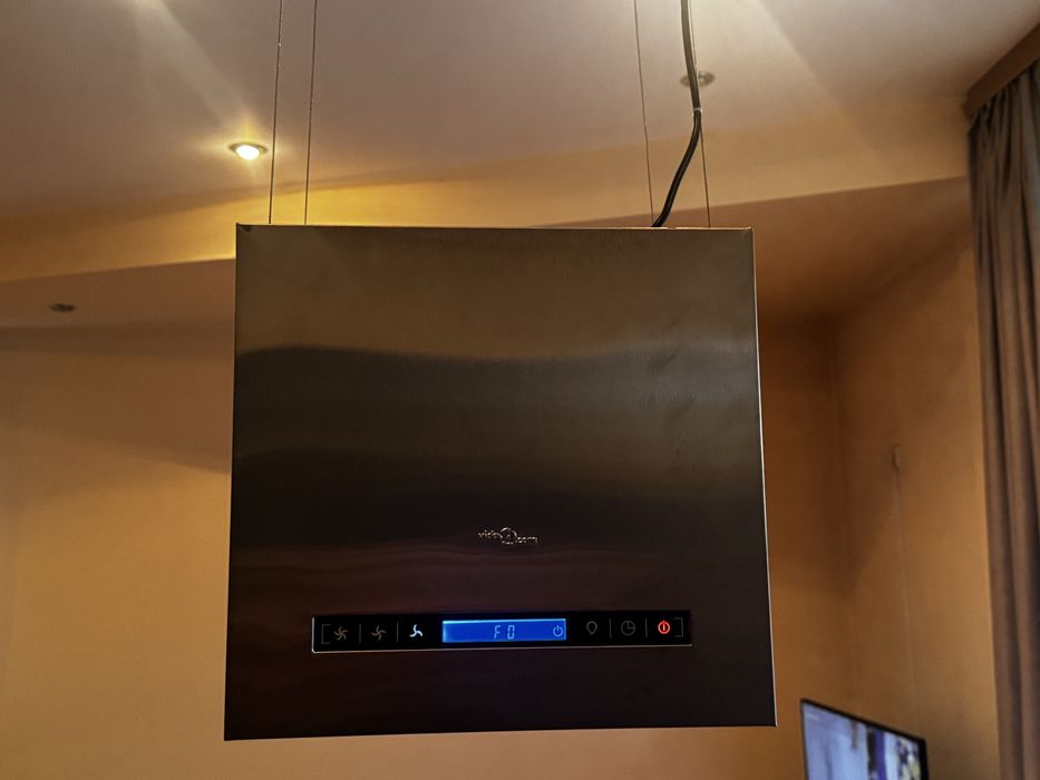 Hotă suspendată insulă LCD senzor tactil 37 cm oțel inoxidabil