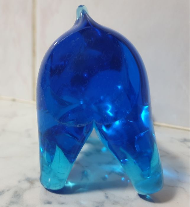 Super Oferta! URS sticla blue - ART GLASS-RONNEBY MARCOLIN - Suedia