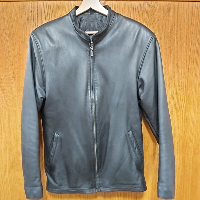 Geaca din piele naturala, Slim Fit, marimea M.