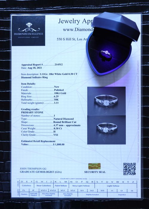 Нов Златен Пръстен с 0.30кт Естествен Диамант