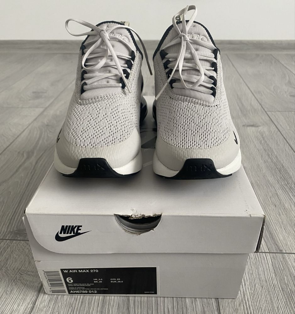 Adidasi Nike AirMax 270 gri pudrat/ negru, marimea 36,5 / 23 cm