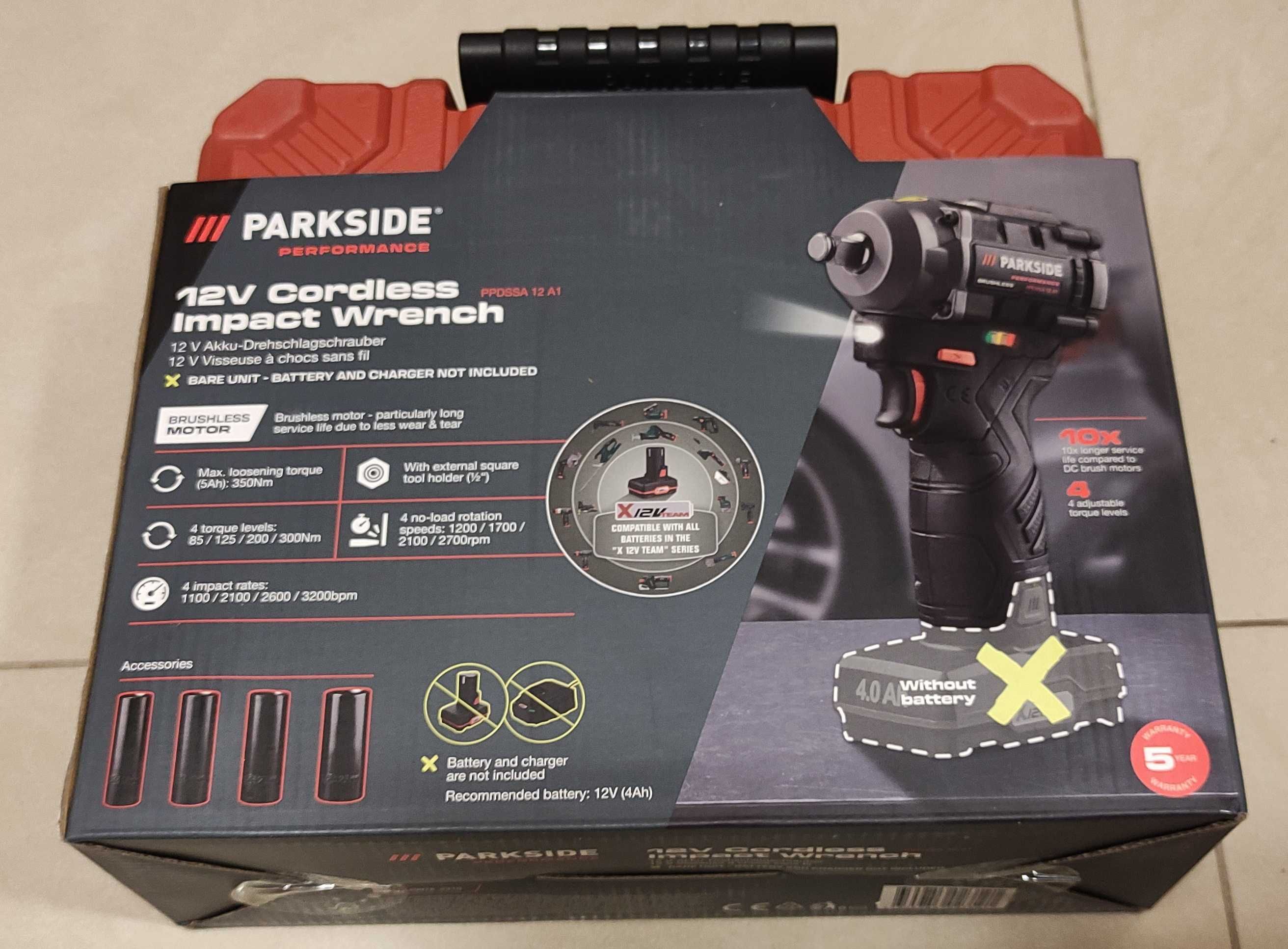 PARKSIDE PERFORMANCE 12 V акумулаторен ударен гайковерт PPDSSA 12 A1